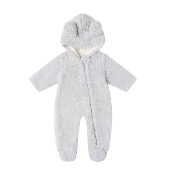 NEW QUINCY MAE baby's bear jumpsuit in frost